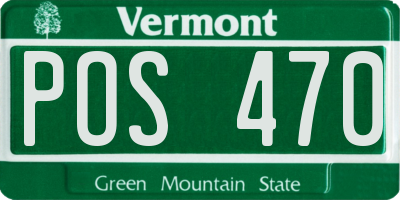 VT license plate POS470