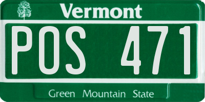 VT license plate POS471