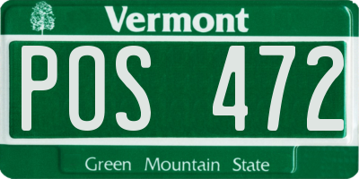 VT license plate POS472
