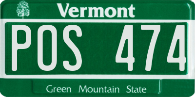 VT license plate POS474