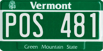 VT license plate POS481