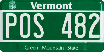 VT license plate POS482