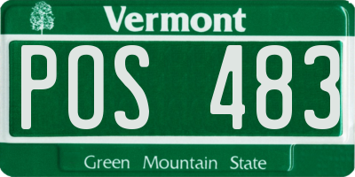 VT license plate POS483