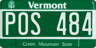 VT license plate POS484