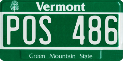 VT license plate POS486