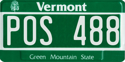 VT license plate POS488