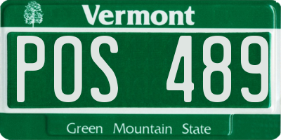 VT license plate POS489