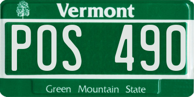 VT license plate POS490