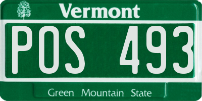 VT license plate POS493