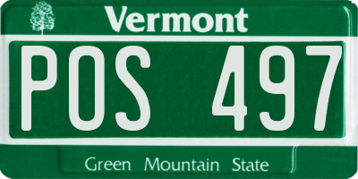 VT license plate POS497