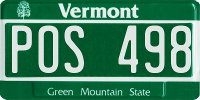 VT license plate POS498