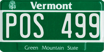 VT license plate POS499