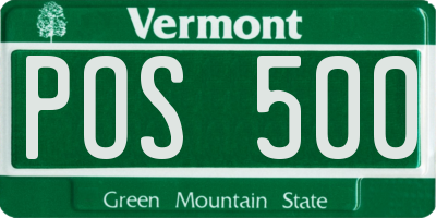 VT license plate POS500