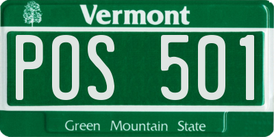 VT license plate POS501