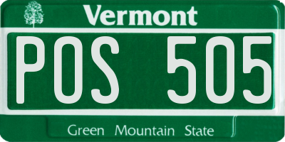 VT license plate POS505