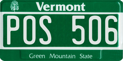 VT license plate POS506