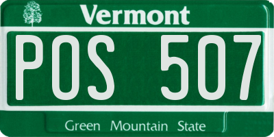 VT license plate POS507