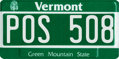 VT license plate POS508