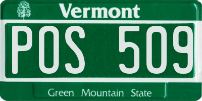 VT license plate POS509