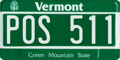 VT license plate POS511