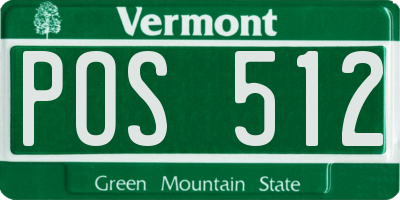 VT license plate POS512