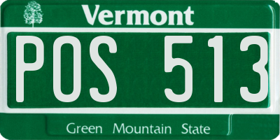 VT license plate POS513