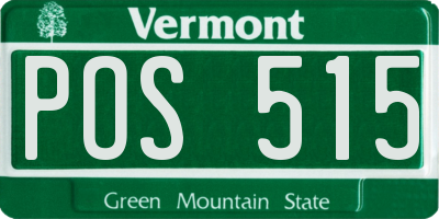 VT license plate POS515