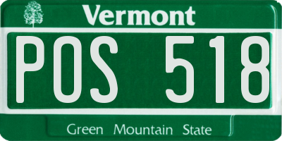 VT license plate POS518