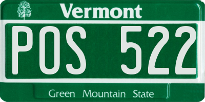 VT license plate POS522
