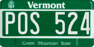 VT license plate POS524