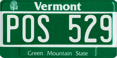VT license plate POS529