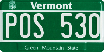 VT license plate POS530