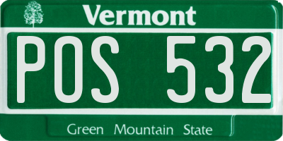 VT license plate POS532