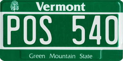 VT license plate POS540