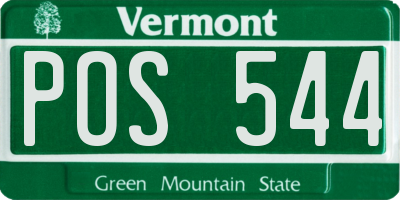 VT license plate POS544