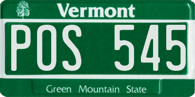 VT license plate POS545