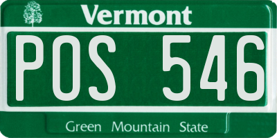 VT license plate POS546