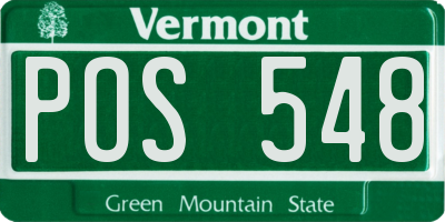 VT license plate POS548