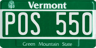 VT license plate POS550