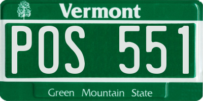 VT license plate POS551
