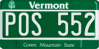 VT license plate POS552