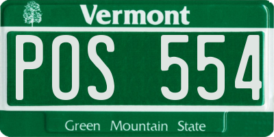 VT license plate POS554