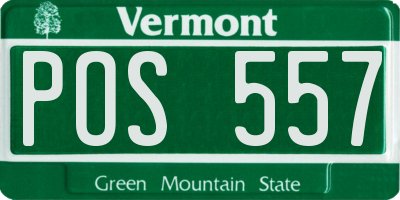 VT license plate POS557
