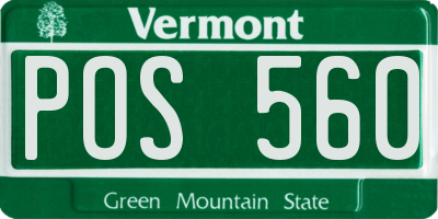 VT license plate POS560