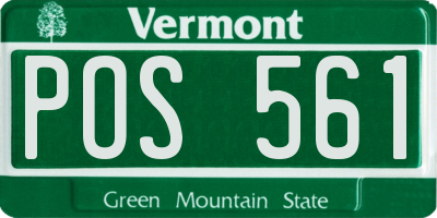 VT license plate POS561