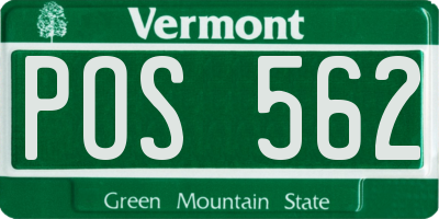 VT license plate POS562