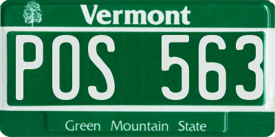 VT license plate POS563