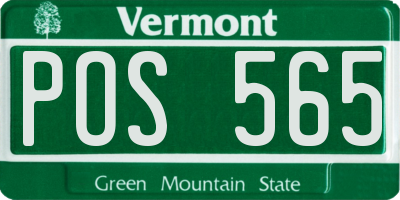 VT license plate POS565