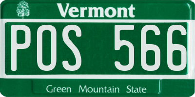 VT license plate POS566