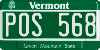 VT license plate POS568